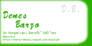 denes barzo business card